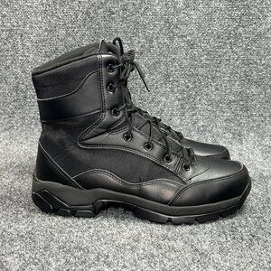 Interceptor Force 8" Steel Toe Tactical Boots Mens Size 7.5 Black Leather Combat